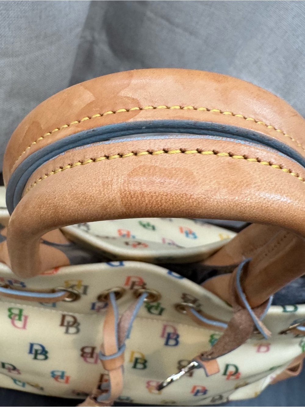 Dooney & Bourke Vintage Y2K Rainbow Satchel Tote Monogram It Girl - Picture 2 of 13